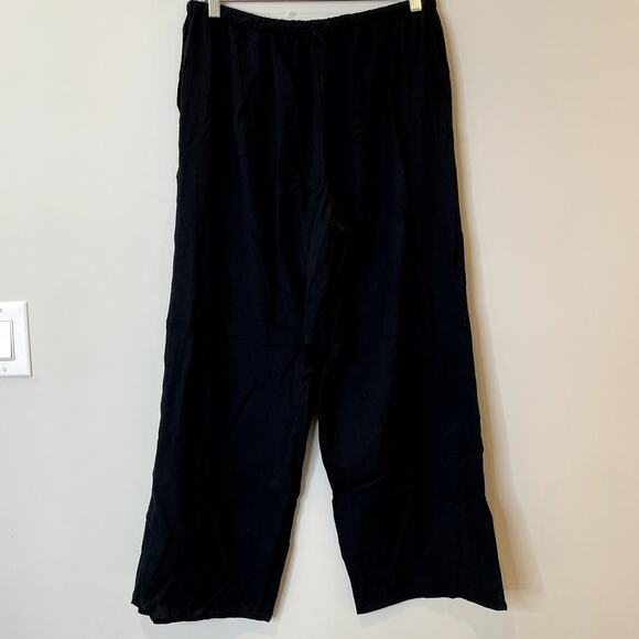 J.Crew Airy Gauze Beach Pant Elastic Waist Vacation Holiday Trip CI258 Black Med - Picture 6 of 13